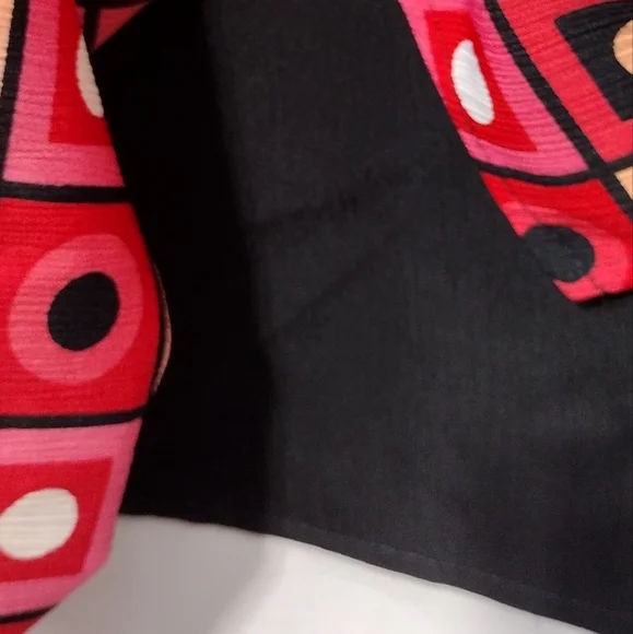 Notations Geometrical Print Button Down Shirt Womens XL Red Bobo Retro 90s Y2K - Picture 7 of 8